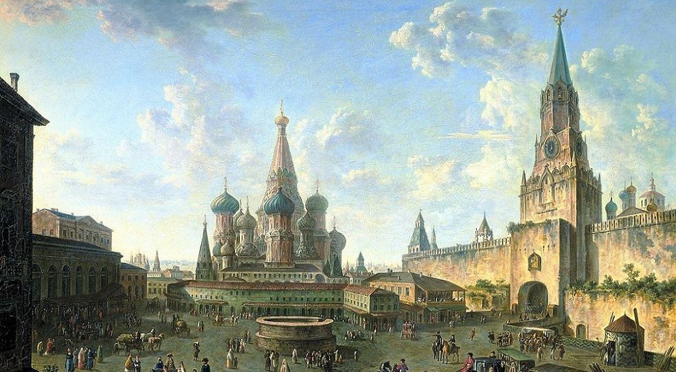 La piazza Rossa nel 1801 in un dipinto di Fëdor Jakovlevič Alekseev