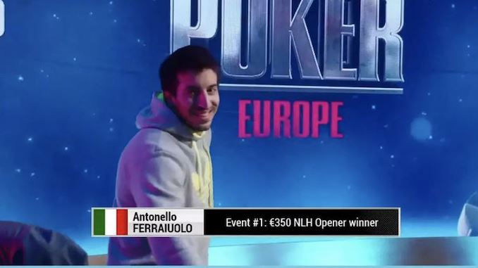 Antonello Ferraiuolo inaugura col braccialetto le World Series of Poker Europe a Rozvadov