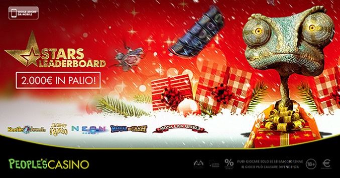 Stars leaderboard: su People's Casino 5 nuove slot e promozione natalizia