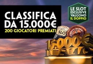 ‘Classifica da 15.000 euro’: si gioca alle slot online raddoppiando i punti