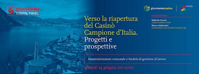 Riapertura Casinò Campione, digital panel con Canesi e Ambrosini