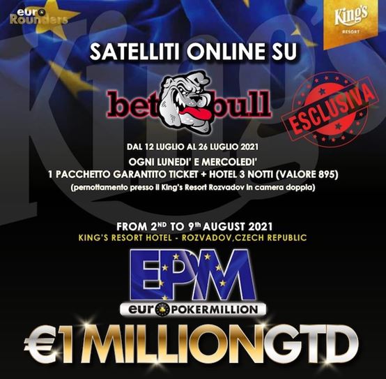 Euro Poker Million, proseguono i sat online per l'evento del 2-9 agosto
