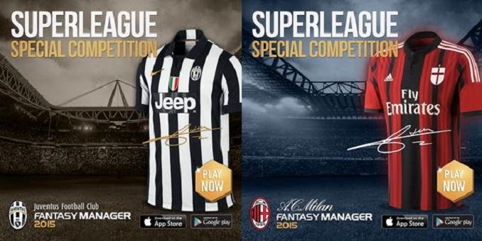 Fantasy Manager 2015: due nuovi giochi dedicati a Juve e Milan, in palio le maglie dei club