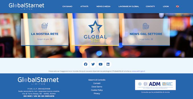 Global Starnet online col nuovo sito web e la sua nuova vesta grafica