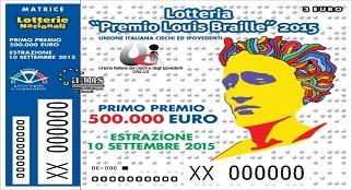 Il 10 settembre l’estrazione della Lotteria 'Premio Louis Braille'