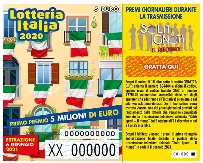 Lotteria Italia: venduti 4,7 milioni di biglietti, meno 30% rispetto al 2019