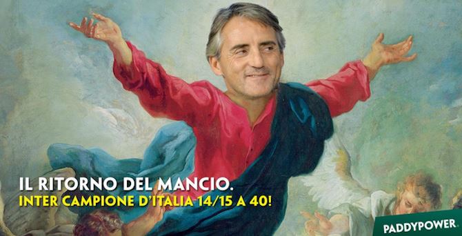Paddy Power e il ritorno del Mancio a Milano: 'Scommettete sull'Inter vincente'