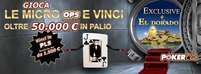 PokerClub lancia le 'Micro Online Poker Series': dal 21 aprile 50mila euro garantiti