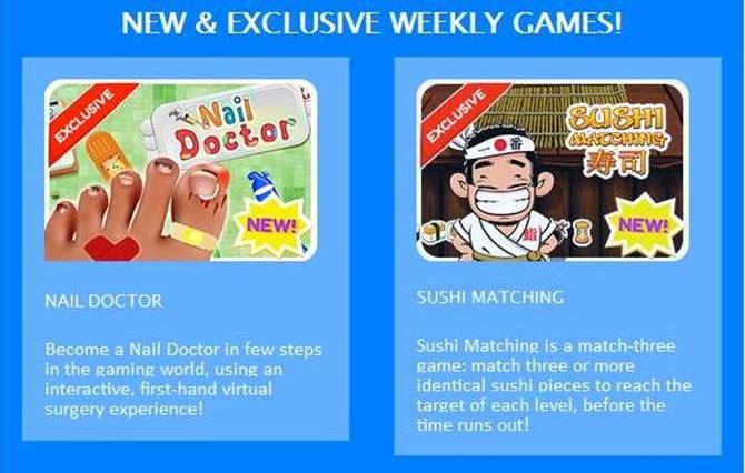 Game Pix, si gioca con il medico delle unghie e con il sushi!