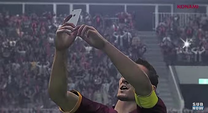 Il selfie di Totti, Neymar, Chiellini e Morata nel trailer di Pes 2016