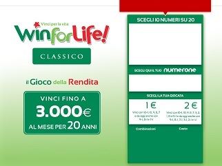 Win for Life Classico: oltre 18mila euro con un 10