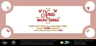 PokerClub: fino al 5 gennaio le Xmas Micro Series con 75mila euro garantiti