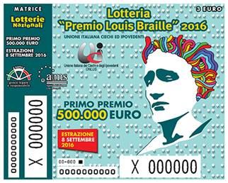 Premio Louis Braille, la Lotteria diventa solidale con i terremotati del Centro Italia