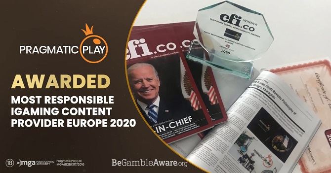 Pragmatic Play awarded the Most Responsible iGaming Content Provider in Europe by Cfi.co