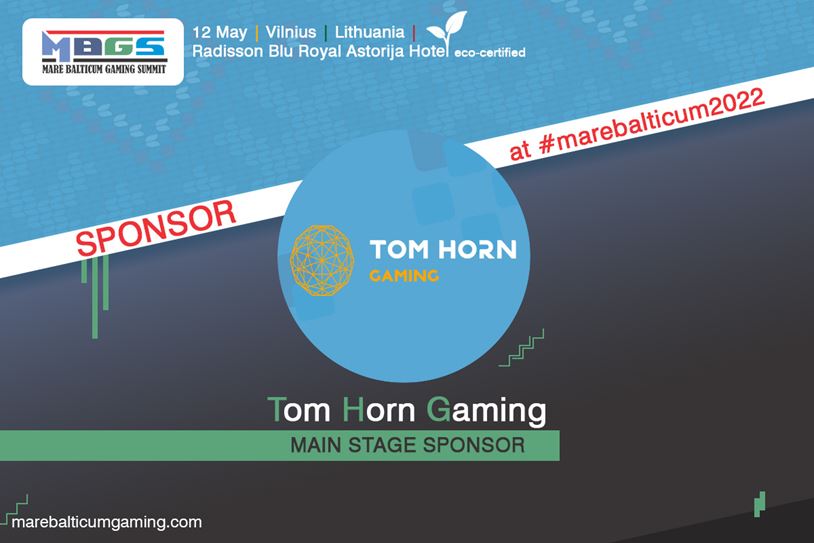 Tom Horn Gaming main stage sponsor at Mare Balticum Gaming Summit 2022 in Vilnius