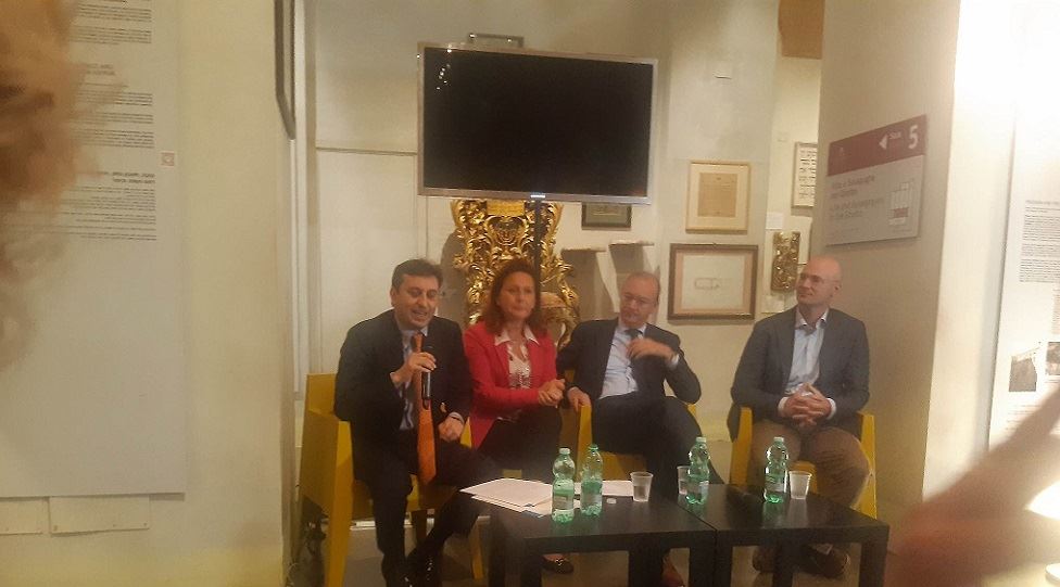 da sinistra: David Parenzo, Ruth Durighello, Giuseppe Valditara, Shulim Vogelmann