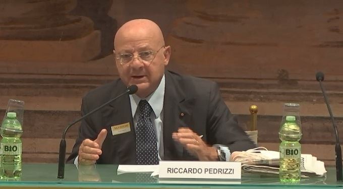 Riccardo Pedrizzi, ex senatore della Repubblica e ora presidente della sezione del Lazio dell'Ucid - Unione cristiana imprenditori dirigenti